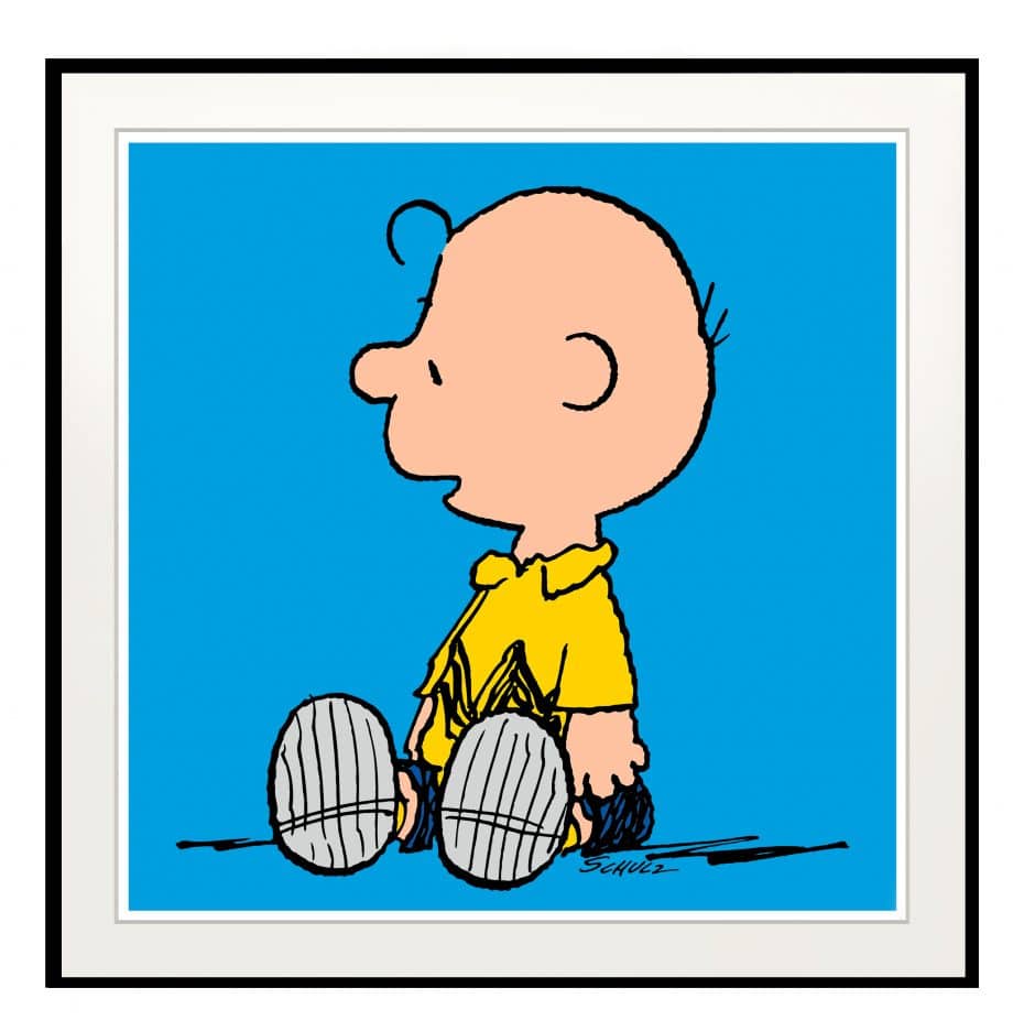 Peanuts Charlie Brown Blue gerahmter Pigmentdruck Galerie Hunold