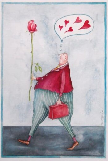 Christina Thrän | Briefkarte "Einr Rose für Dich"