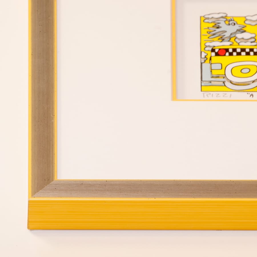 Holzrahmen silber/gelb | 60 x 70 cm