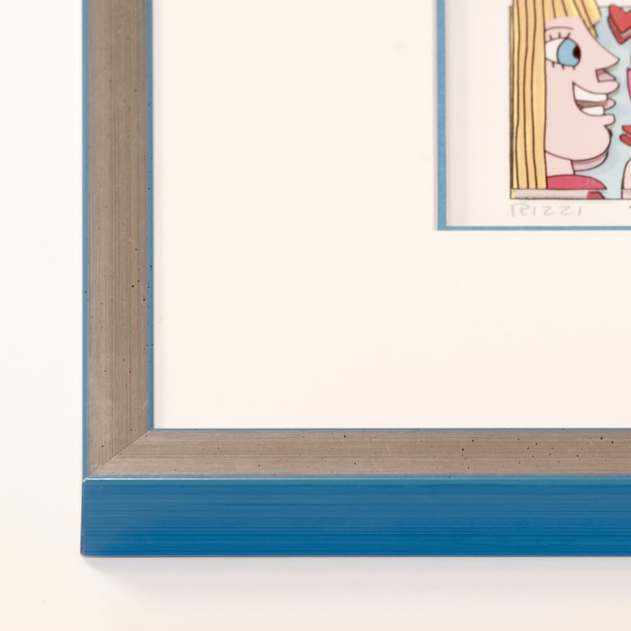 Holzrahmen silber/hellblau | 45 x 45 cm