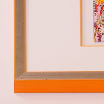 Holzrahmen silber/orange | 50 x 60 cm