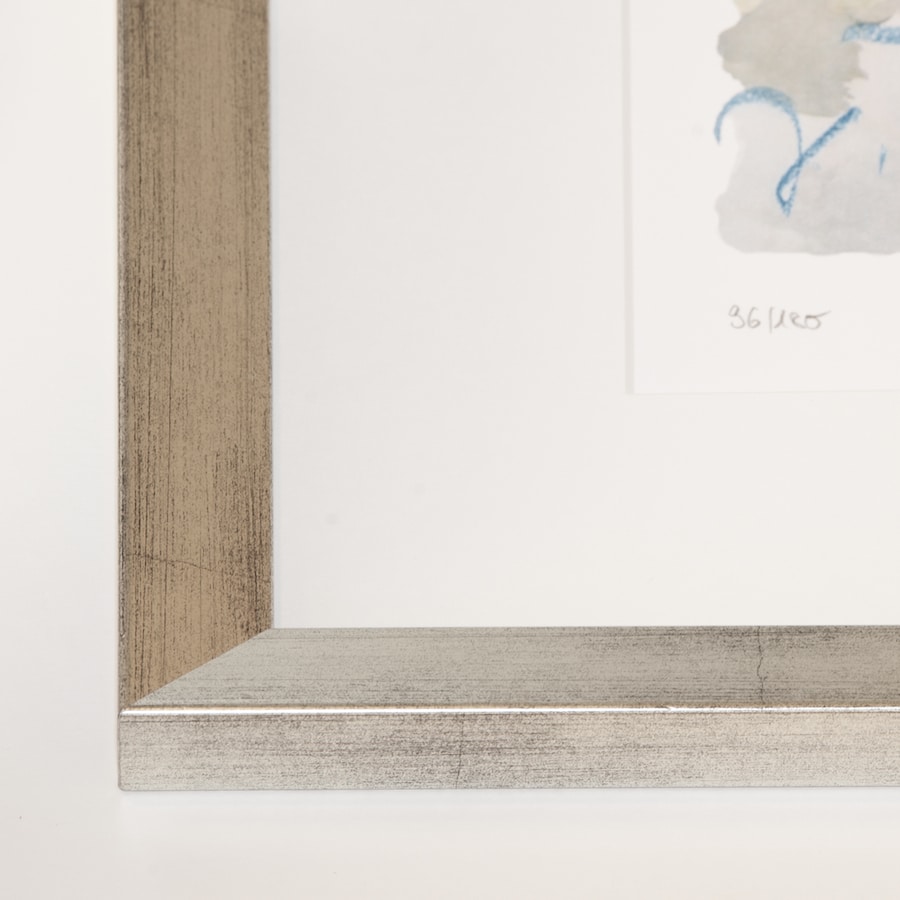 Silberner Holzrahmen (Holz 25 mm) | 54 x 64 cm