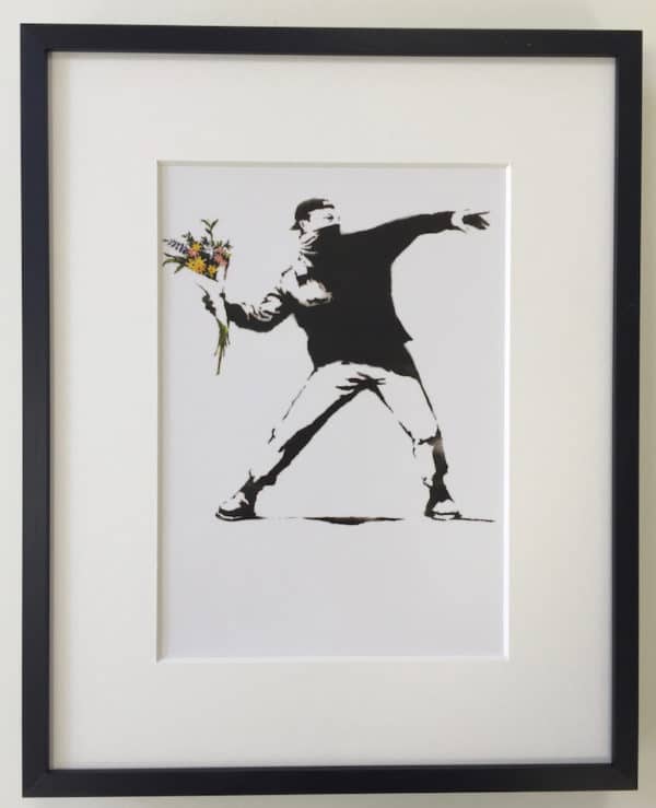 Banksy | Flower Thrower – gerahmter Miniprint
