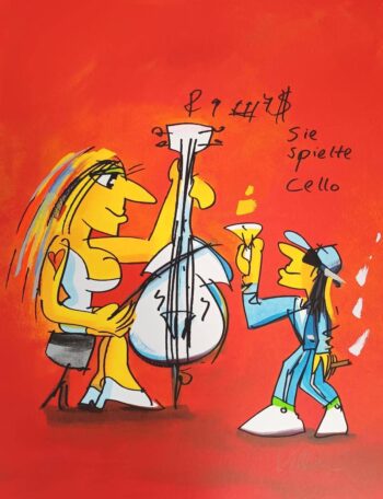 Udo Lindenberg Sie spielte Cello 2023 Siebdruck