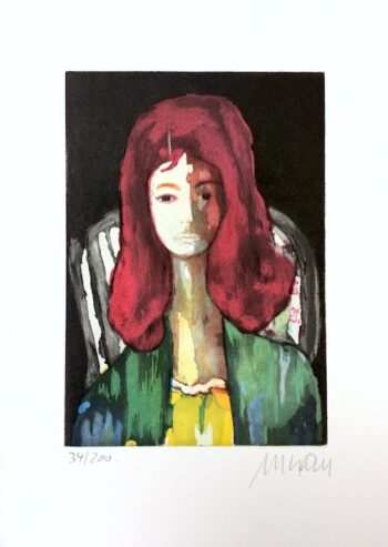 Armin Mueller-Stahl Mädchen mit roten Haaren Farbradierung Galerie Hunold