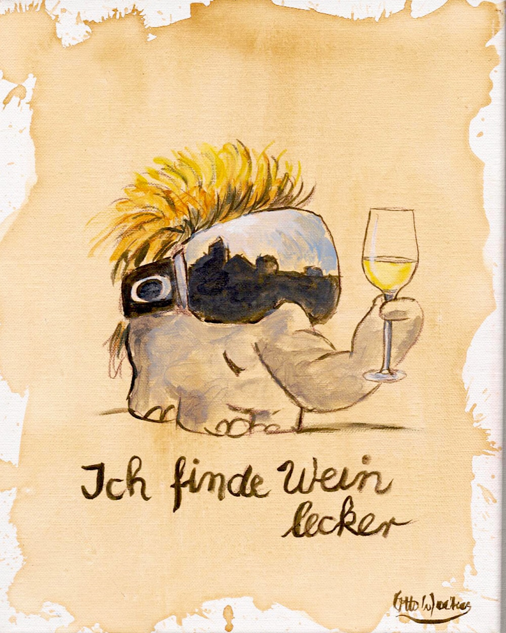 Otto-Waalkes-Ich-finde-Wein-lecker-40×50-Leinwand-2023-Galerie-Hunold-jpg