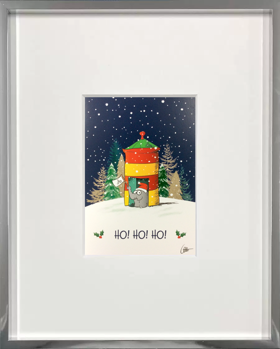 Otto-Waalkes-Miniprint-24x30-Weihnachten-Ottifant-Leuchtturm-HOHOHO.tiff