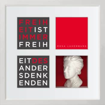 birkelbach-wortkunst3-zitatequadrate-bild-rosa-luxemburg-rahmen-weiss-35-x-35-cm