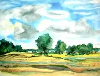Günter Grass Landschaft am See