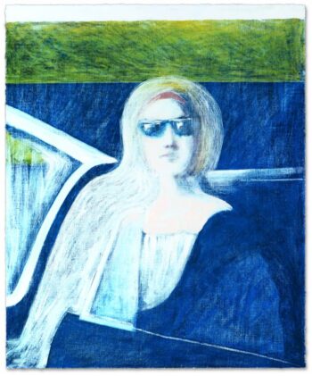 James Francis Gill Woman in Blue Car