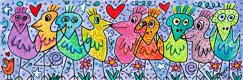 James Rizzi A bunch of beautiful birds