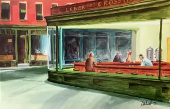 Otto Waalkes Nighthawks - Leinwand