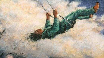 Peter Wever | Schaukel in Wolken (grün)