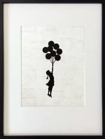 Banksy Mädchen mit Luftballons gerahmt