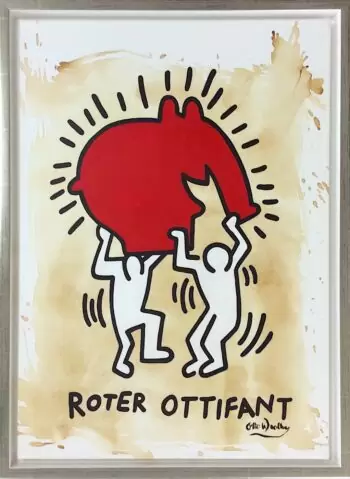 Otto Waalkes Roter Ottifant Unikat Galerie Hunold
