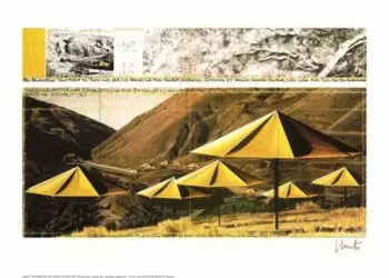 Christo The Umbrellas Yellow I, handsigniert