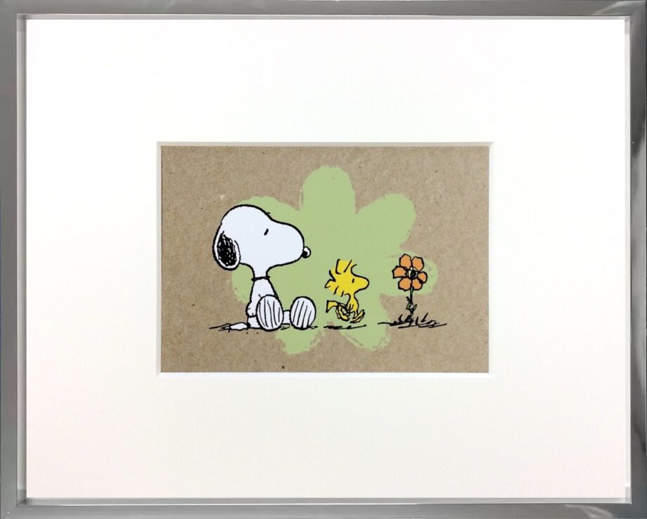 Peanuts-Flower-Power-Snoopy-und-Woodstock-Miniprint-gerahmt-Galerie-Hunold.jpg