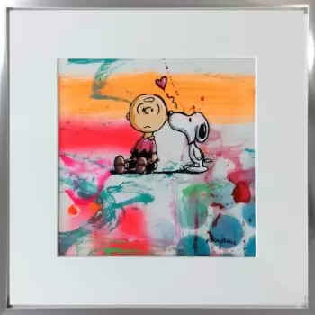 Andrea Ottanjann Love Charlie Brown Unikat gerahmt