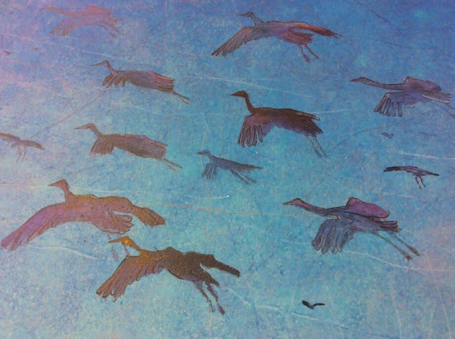 Antje-Wichtrey-in-der-Luft-Kraniche-Unikat-Detail-Galerie-Hunold.JPG