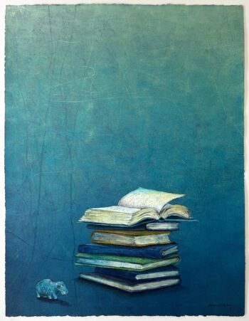 Antje Wichtrey ein Berg von Ideen (Bücherstapel, Hippo) Unikat