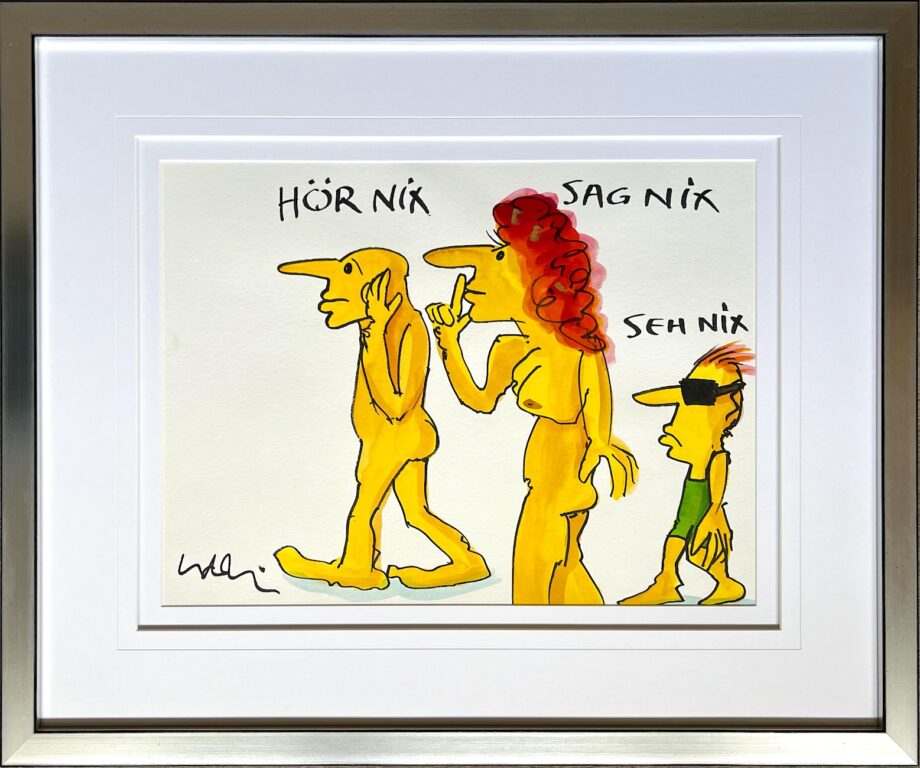 Udo Lindenberg Hör nix, sag nix, seh nix UNIKAT Galerie Hunold